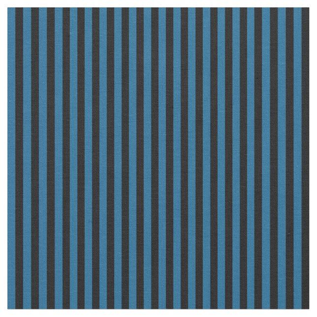 peacock blue and black stripes fabric (Close Up)