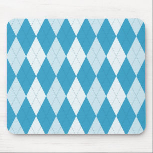 Peacock Blue Argyle Diamond Shape Mouse Mat