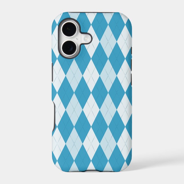 Peacock Blue Argyle Small Diamond Shape (Back)