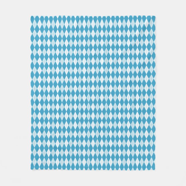 Peacock Blue Argyle Small Diamond Shape Fleece Blanket (Front)