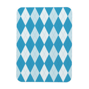 Peacock Blue Argyle Small Diamond Shape Magnet