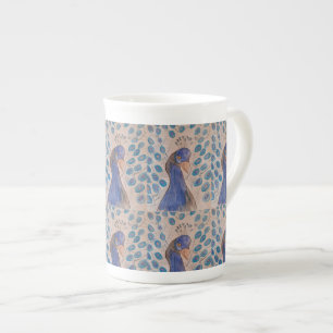 Peacock Blue Bone China Mug