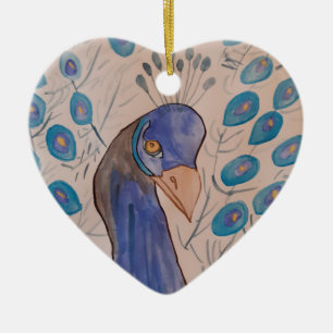 Peacock Blue Ceramic Ornament