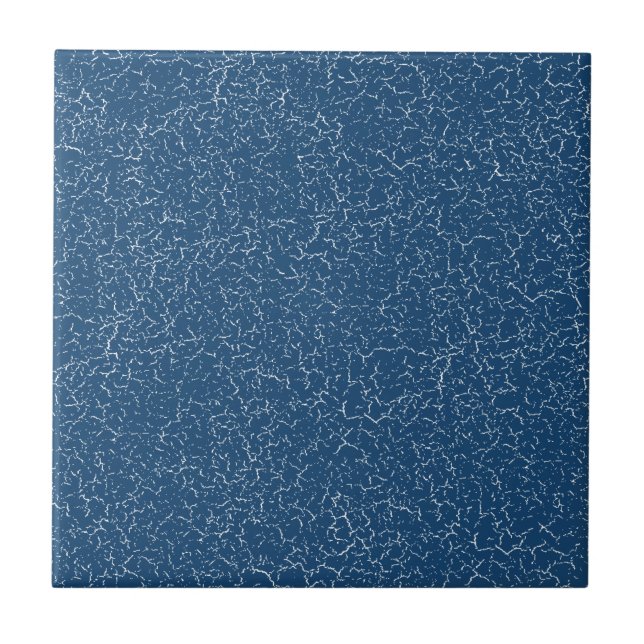 Peacock Blue Crackle Glaze Solid Color Tile (Front)