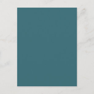 Peacock Blue (Dark Teal or Deep Aqua) Solid Colour Postcard
