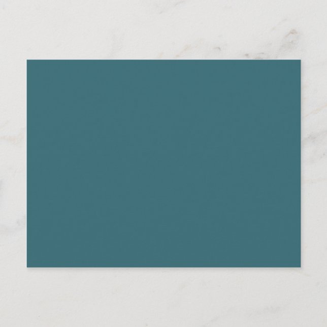 Peacock Blue (Dark Teal or Deep Aqua) Solid Colour Postcard (Front)