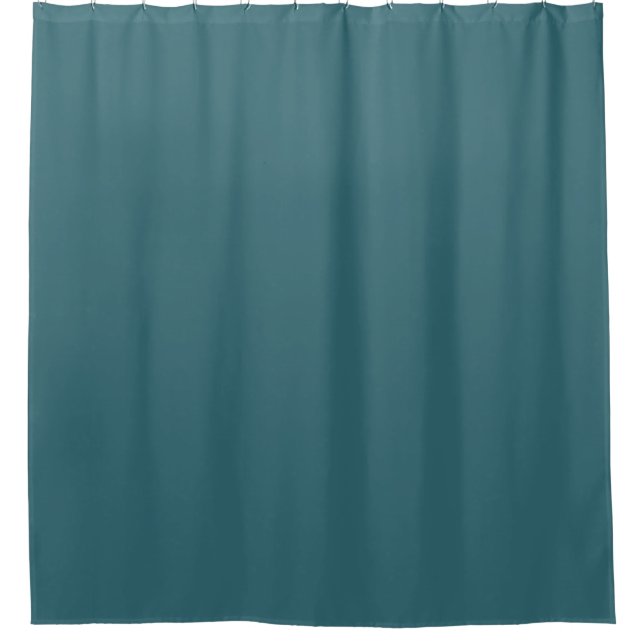 Peacock Blue (Dark Teal or Deep Aqua) Solid Colour Shower Curtain (Front)