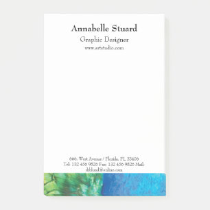 Peacock Blue Green Feathers Elegant Modern Unique Post-it Notes