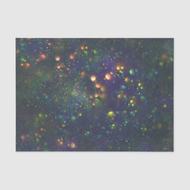 Peacock Blue Green Galactic Glitter Tissue Paper (Front)