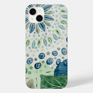 peacock blue green pattern floral Case-Mate iPhone 14 plus case