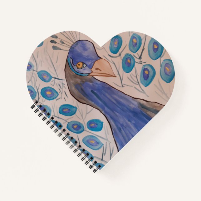 Peacock Blue Heart Notebook (Front)