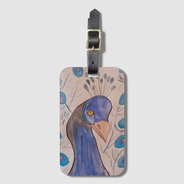 Peacock Blue Luggage Tag (Front Vertical)