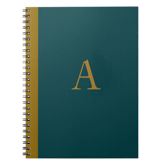 Peacock Blue Monogrammed Notebook  (Front)