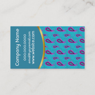 Peacock Blue Paisley Business Card
