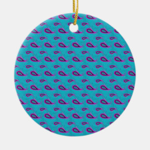 Peacock Blue Paisley Ceramic Tree Decoration