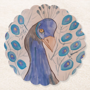 Peacock Blue Paper Coaster