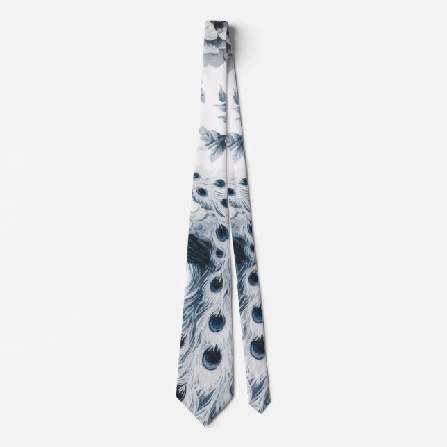 Peacock Blue pattern Tie (Front)
