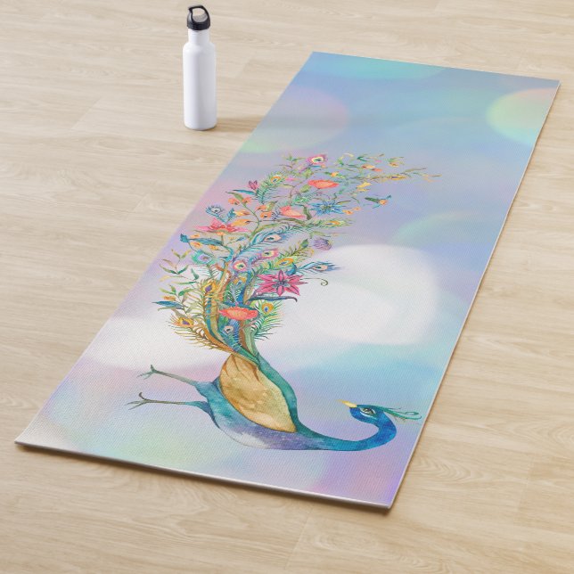 Peacock Blue Pink Yoga Mat (In Situ)