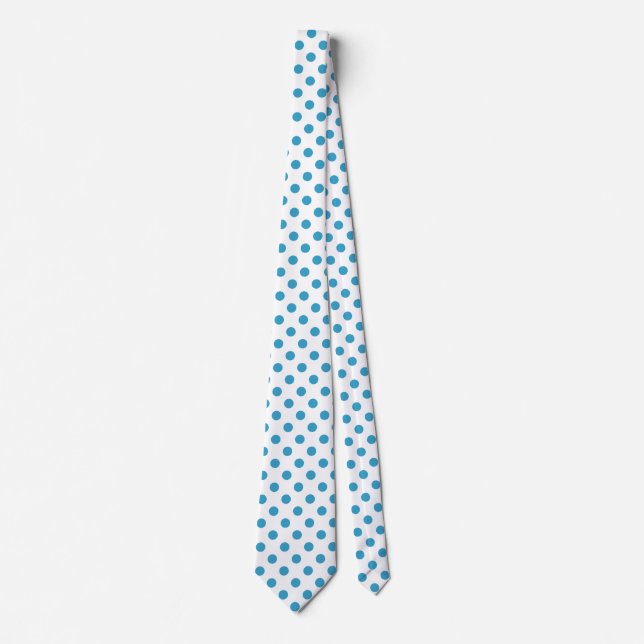 Peacock Blue Polka Dot Circles Tie (Front)