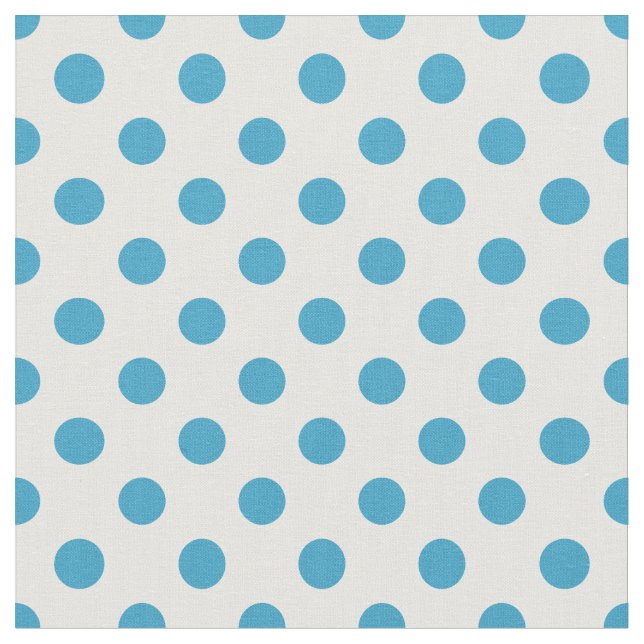 Peacock Blue Polka Dots Circles Fabric (Close Up)