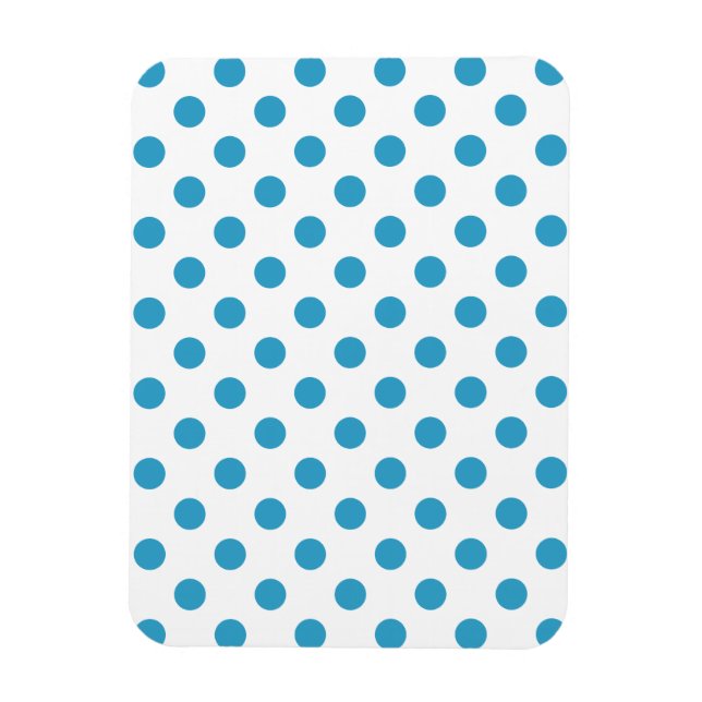 Peacock Blue Polka Dots Circles Magnet (Vertical)