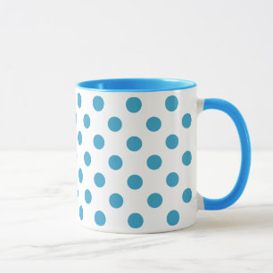 Peacock Blue Polka Dots Circles Mug