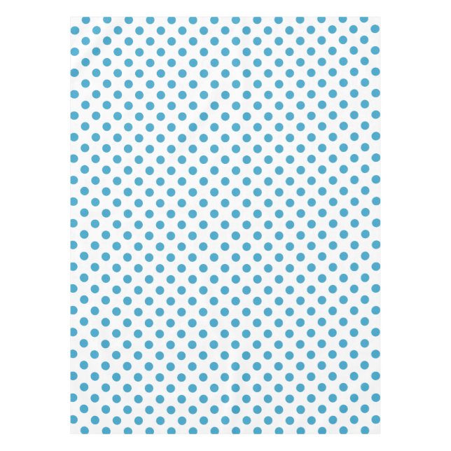 Peacock Blue Polka Dots Circles Tablecloth (Front)