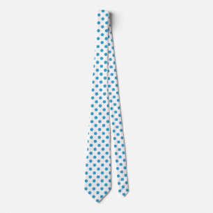 Peacock Blue Polka Dots Circles Tie