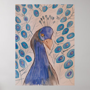 Peacock Blue  Poster