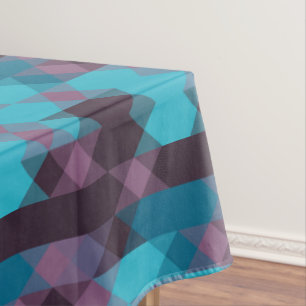 peacock blue, purple, topaz blue and thunder tablecloth