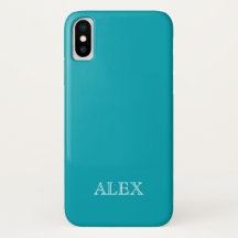 PEACOCK BLUE Solid Background iPhone X Case