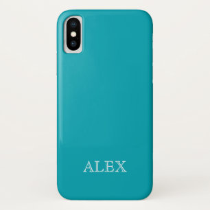 PEACOCK BLUE Solid Background iPhone X Case