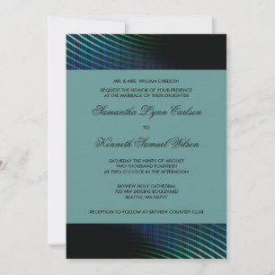 Peacock Blue Wedding Invitation