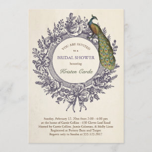 Peacock Bridal Shower Invitations