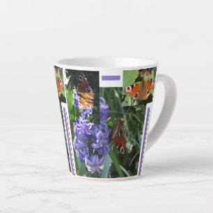 Peacock Butterfly Collage Latte Mug