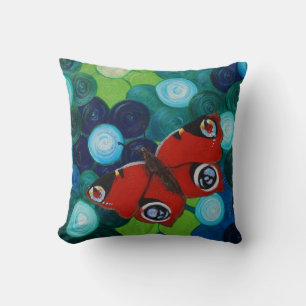 Peacock Butterfly Painting Cushion