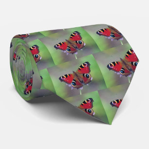 Peacock butterfly tie