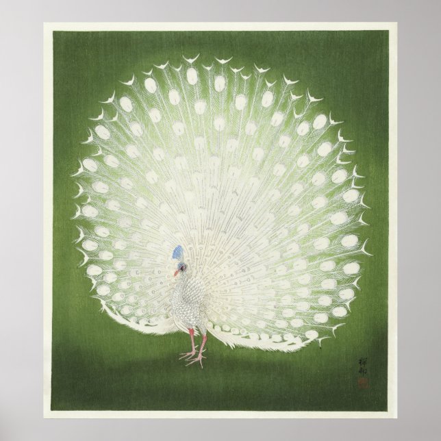 Peacock by Ohara Koson Vintage Print Poster (Front)