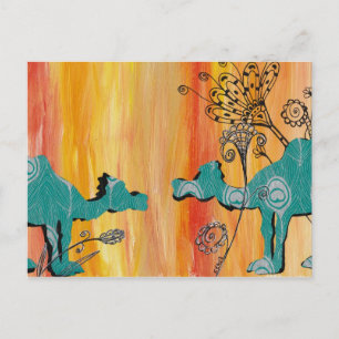 Peacock Camels Postcard