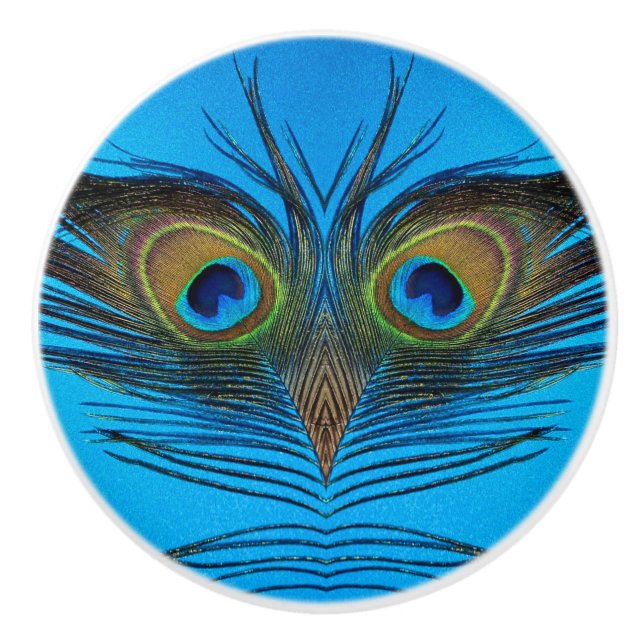 Peacock Ceramic Knob (Front)