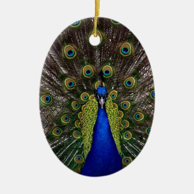 Peacock Ceramic Tree Decoration (Front)