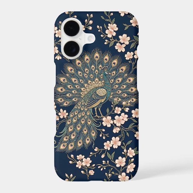 Peacock Cherry Blossom Case iPhone 17 (Back)