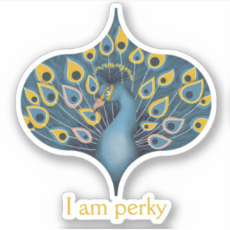 Peacock Chic Personalised Custom-Cut Vinyl Sticker