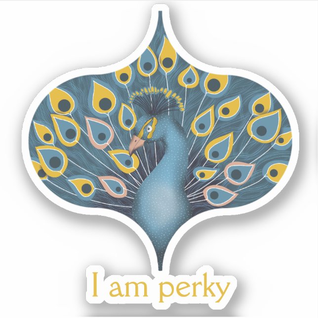 Peacock Chic Personalised Custom-Cut Vinyl Sticker (Front)