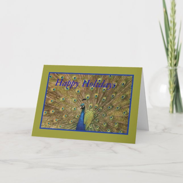 Peacock Christmas Card (Front)