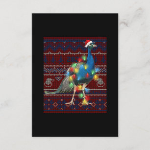 Peacock Christmas Lights Ugly Sweater Goat Lover Enclosure Card