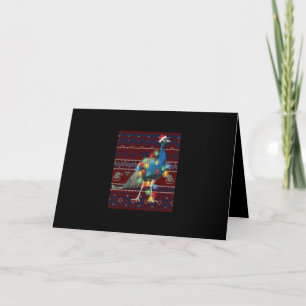 Peacock Christmas Lights Ugly Sweater Goat Lover Holiday Card