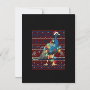 Peacock Christmas Lights Ugly Sweater Goat Lover Invitation