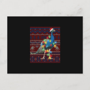 Peacock Christmas Lights Ugly Sweater Goat Lover Postcard