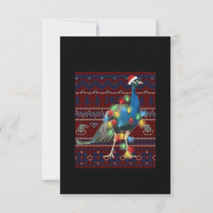 Peacock Christmas Lights Ugly Sweater Goat Lover Thank You Card